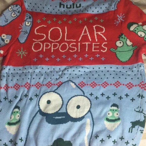 Hulu unique holiday sweater Pickle Rick SOLAR OPPOSITES - Picture 4 of 8